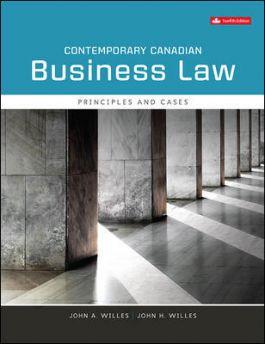 Contemporary Canadian Business Law (12th Edition) Format: PDF eTextbooks ISBN-13: 9781259654893 ISBN-10: 9781259654893 Delivery: Instant Download Authors: Willes Publisher: McGraw-Hill