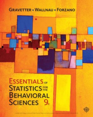 Essentials of Statistics for the Behavioral Sciences (9th Edition) Format: PDF eTextbooks ISBN-13: 978-1337098120 ISBN-10: 1337098124 Delivery: Instant Download Authors: Frederick J. Gravetter, Larry B. Wallnau, Lori-Ann B. Forzano Publisher: Cengage Learning