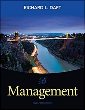 Management (12th Edition) by Richard L. Daft Format: PDF eTextbooks ISBN-13: 978-1285861982 ISBN-10: 1285861981 Delivery: Instant Download Authors: Richard L. Daft Publisher: Cengage Learning