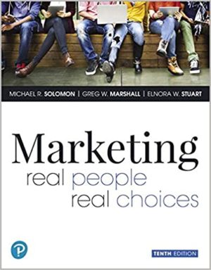 Marketing - Real People, Real Choices (10th Edition) Format: PDF eTextbooks ISBN-13: 978-0135209929 ISBN-10: 0135209927 Delivery: Instant Download Authors: Michael Solomon Publisher: Pearson
