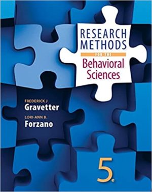 Research Methods for the Behavioral Sciences (5th Edition) Format: PDF eTextbooks ISBN-13: 978-1305104136 ISBN-10: 1305104137 Delivery: Instant Download Authors: Frederick J Gravetter Publisher: Cengage