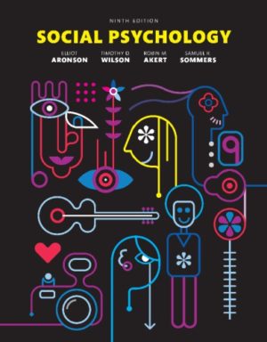 Social Psychology (9th Edition) Format: PDF eTextbooks ISBN-13: 978-0133936544 ISBN-10: 0133936546 Delivery: Instant Download Authors: Elliot Aronson, Timothy D. Wilson, Robin M. Akert, Samuel R. Sommers Publisher: Pearson
