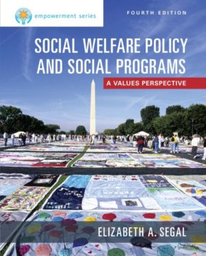 Social Welfare Policy and Social Programs - A Values Perspective (4th Edition) Format: PDF eTextbooks ISBN-13: 978-1305101920 ISBN-10: 1305101928 Delivery: Instant Download Authors: Elizabeth A. Segal Publisher: Cengage