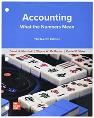 Accounting - What the Numbers Mean (13th Edition) Format: PDF eTextbooks ISBN-13: 978-1265051563 ISBN-10: 1265051569 Delivery: Instant Download Authors: David Marshall Publisher: McGraw Hill