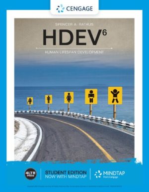 HDEV (6th Edition) by Spencer A. Rathus Format: PDF eTextbooks ISBN-13: 978-0357040812 ISBN-10: 0357040813 Delivery: Instant Download Authors: Spencer A. Rathus Publisher: Cengage